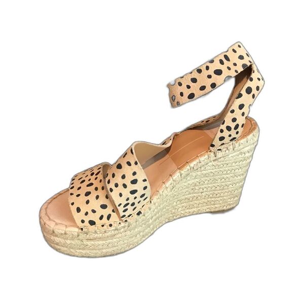 Dolce Vita Sandals Woman’s Size 9M Beige Suede Polka Dot Ankle Strap Espadrille - Picture 3 of 10